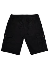 Ανδρική βερμούδα υφασμάτινη κάργκο  GUF - NFS808-4 - fabric cargo regular fit shorts μαύρο