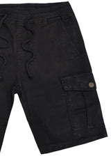 Ανδρική βερμούδα υφασμάτινη κάργκο  GUF - NFS808-4 - fabric cargo regular fit shorts μαύρο