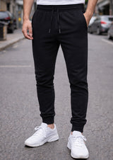 Ανδρική φόρμα με χνούδι GUF-NG8009-1-elegant pants μαύρο