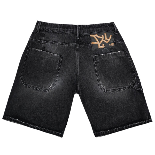 Ανδρική βερμούδα jean Cosi jeans - NIGHTFALL - rugged shorts μαύρο