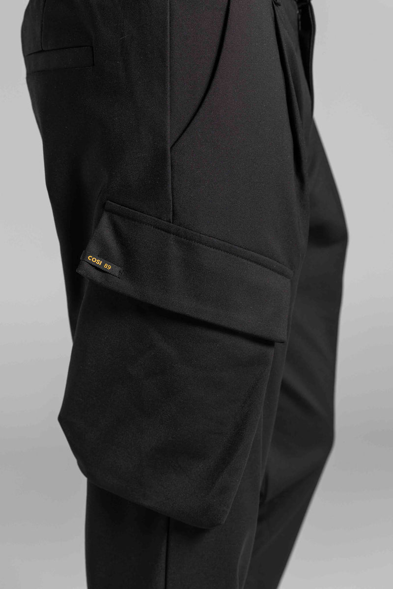 Ανδρικό υφασμάτινο παντελόνι κάργκο Cosi Jeans - 66-PITTI - cargo fabric pants regular fit μαύρο