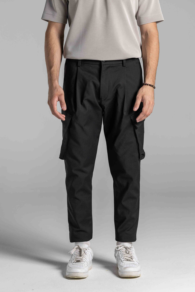 Ανδρικό υφασμάτινο παντελόνι κάργκο Cosi Jeans - 66-PITTI - cargo fabric pants regular fit μαύρο
