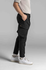 Ανδρικό υφασμάτινο παντελόνι κάργκο Cosi Jeans - 66-PITTI - cargo fabric pants regular fit μαύρο