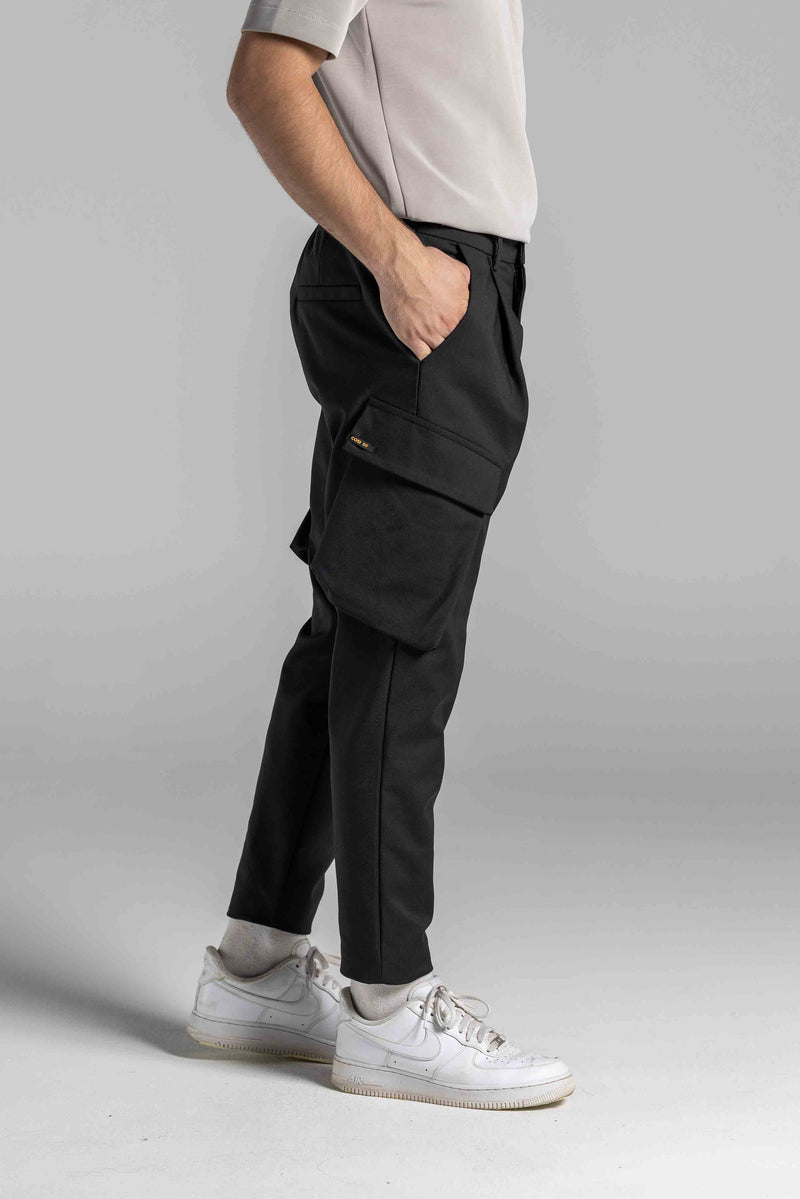 Ανδρικό υφασμάτινο παντελόνι κάργκο Cosi Jeans - 66-PITTI - cargo fabric pants regular fit μαύρο