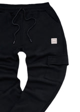 Ανδρική φόρμα cargo Close society - PNC-300-black logo white