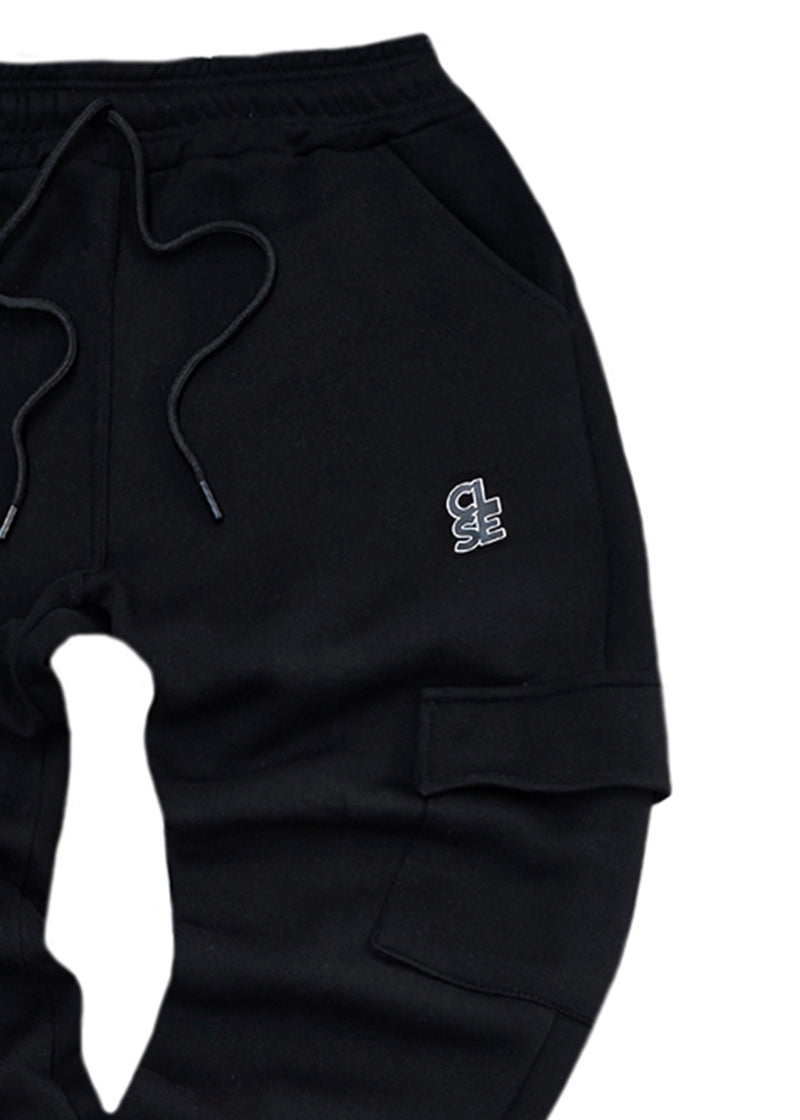 Ανδρική φόρμα cargo Close society-PNC-400-black logo white basic close