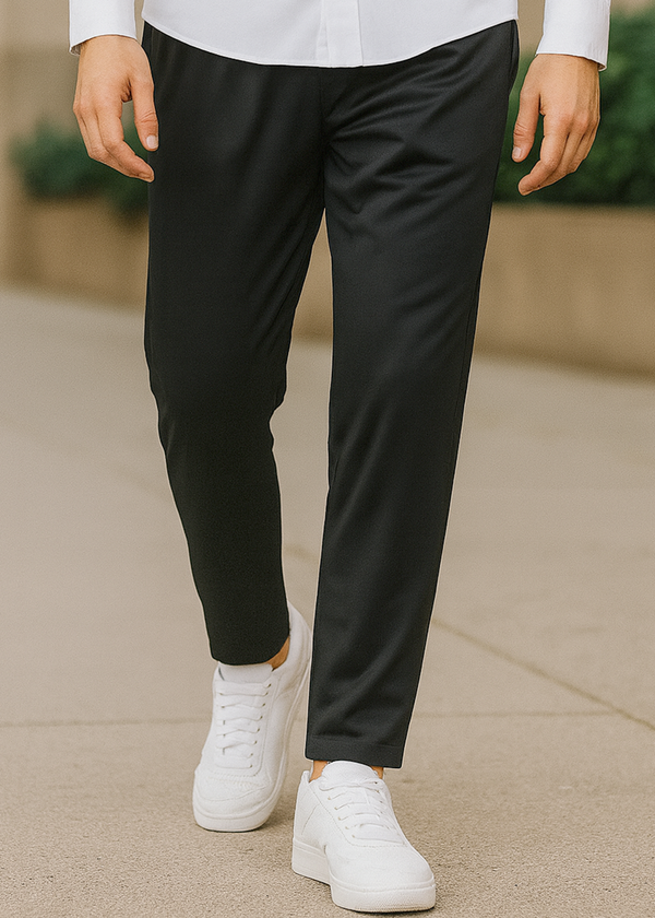 Ανδρικό παντελόνι punto Close society - PNN26-400-punto pants regular fit μαύρο