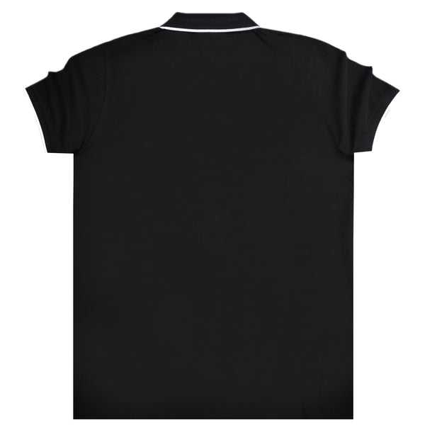 Ανδρική κοντομάνικη μπλούζα New World Polo - POLO-1002 - colar t-shirt μαύρο