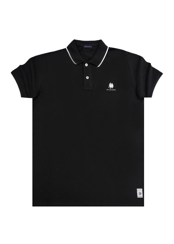 Ανδρική κοντομάνικη μπλούζα New World Polo - POLO-1002 - colar t-shirt μαύρο