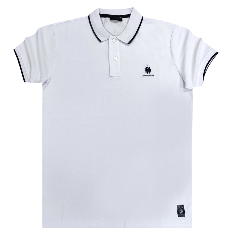Ανδρική κοντομάνικη μπλούζα New World Polo - POLO-1002 - colar t-shirt λευκό