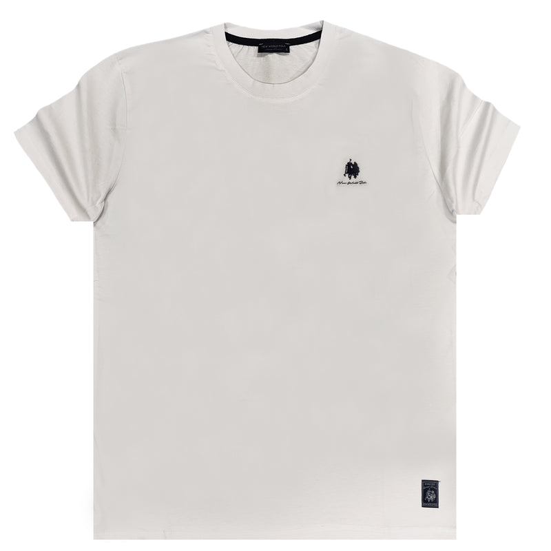 Ανδρική κοντομάνικη μπλούζα New World Polo - POLO-2001 - simple logo λευκό