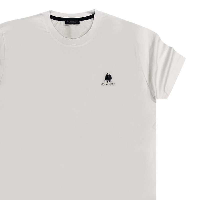 Ανδρική κοντομάνικη μπλούζα New World Polo - POLO-2001 - simple logo λευκό