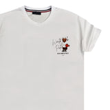 Ανδρική κοντομάνικη μπλούζα New World Polo - POLO-2017 - basket bear logo λευκό