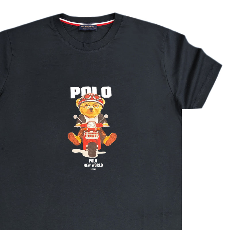 New World Polo - POLO-2024 - scooter bear t-shirt - navy