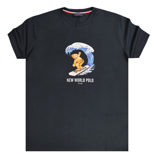 New World Polo - POLO-2025 - hat bear t-shirt - navy