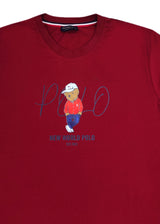 Ανδρική κοντομάνικη μπλούζα New World Polo - POLO-2025 - hat bear logo σκούρο κόκκινο