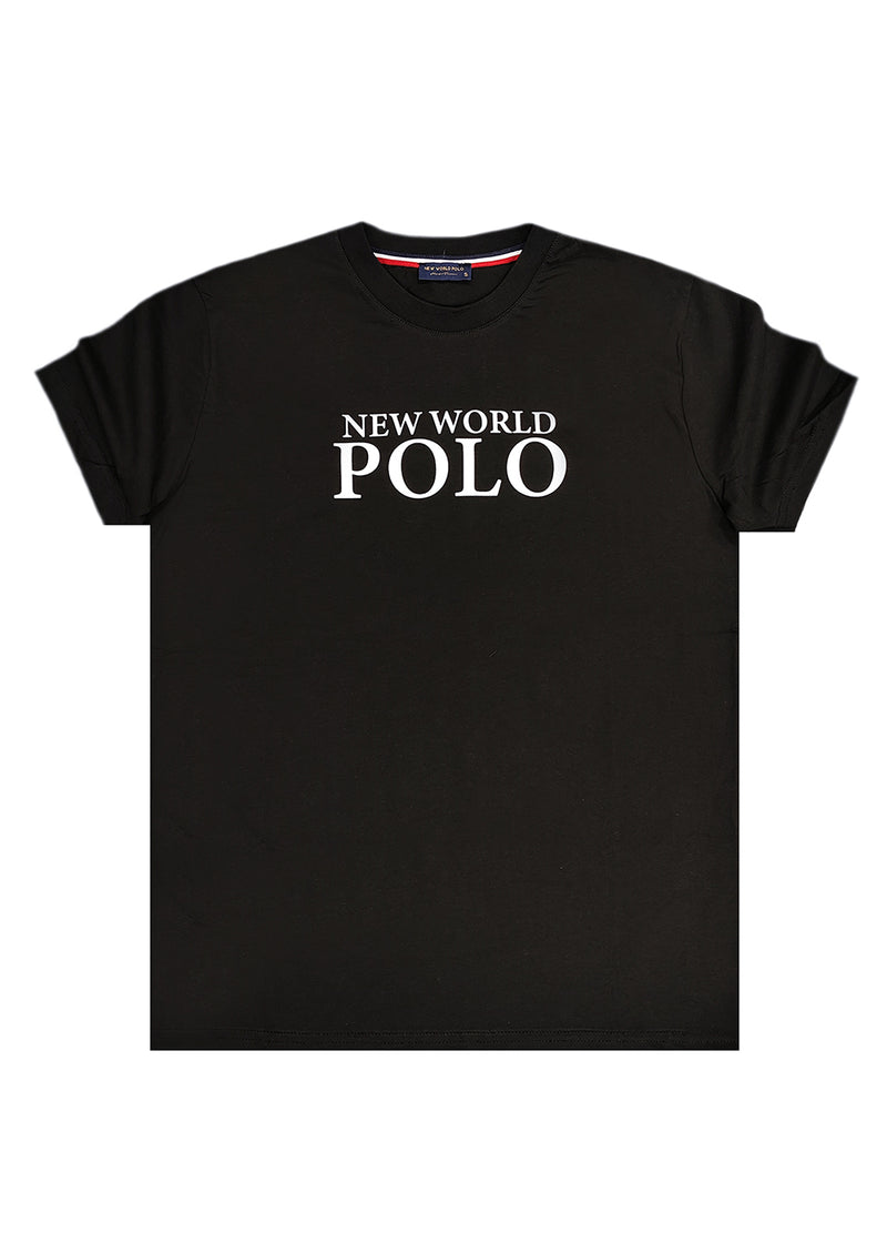 Ανδρική κοντομάνικη μπλούζα New World Polo - POLO-2030 - logo t-shirt μαύρο