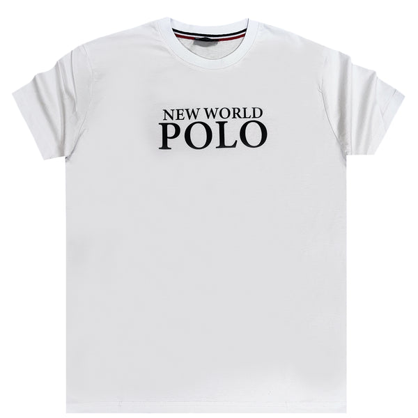 Ανδρική κοντομάνικη μπλούζα New World Polo - POLO-2030 - logo t-shirt λευκό