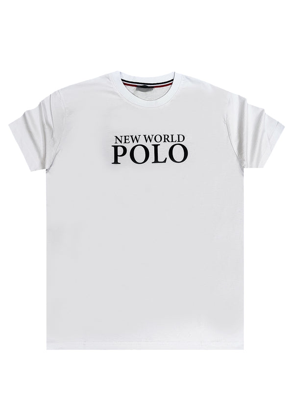 Ανδρική κοντομάνικη μπλούζα New World Polo - POLO-2030 - logo t-shirt λευκό