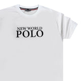 Ανδρική κοντομάνικη μπλούζα New World Polo - POLO-2030 - logo t-shirt λευκό