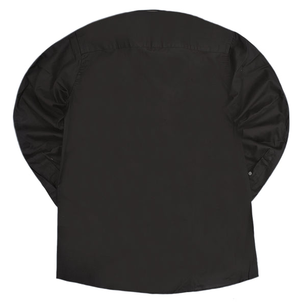 Ανδρικό πουκάμισο New World Polo - POLO-3003 - classic button-up shirt μαύρο