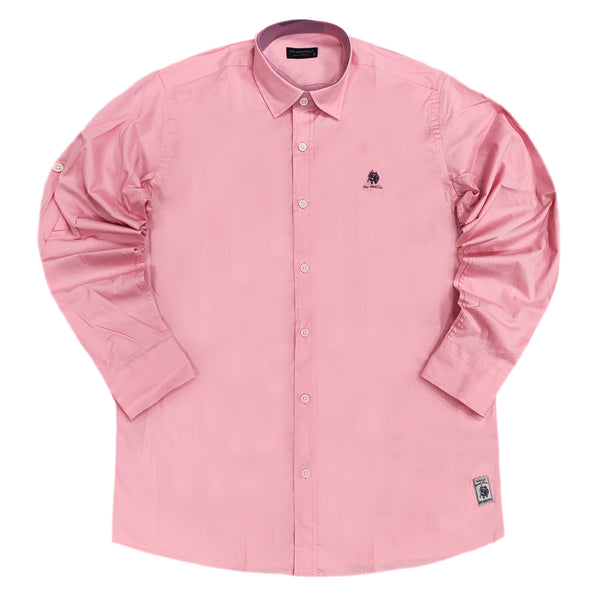 Ανδρικό πουκάμισο New World Polo - POLO-3003 - classic button-up shirt ροζ