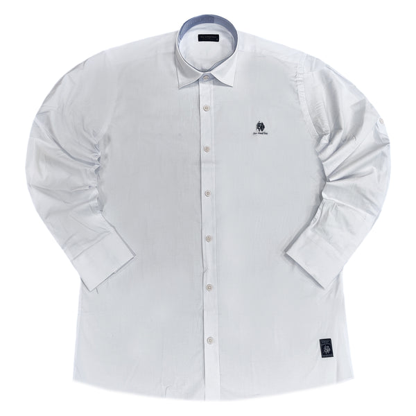 Ανδρικό πουκάμισο New World Polo - POLO-3003 - classic button-up shirt λευκό
