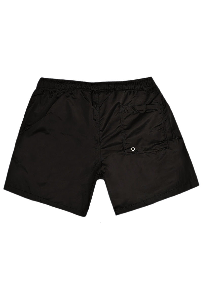 Ανδρικό μαγιό New World Polo - POLO 15504 - logo swim shorts μαύρο