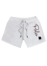 Ανδρικό μαγιό New World Polo - POLO 15504 - logo swim shorts λευκό