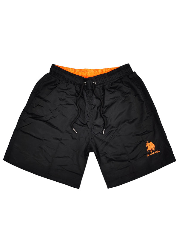 Ανδρικό μαγιό New World Polo - POLO 7001 - simple patch swim shorts μαύρο