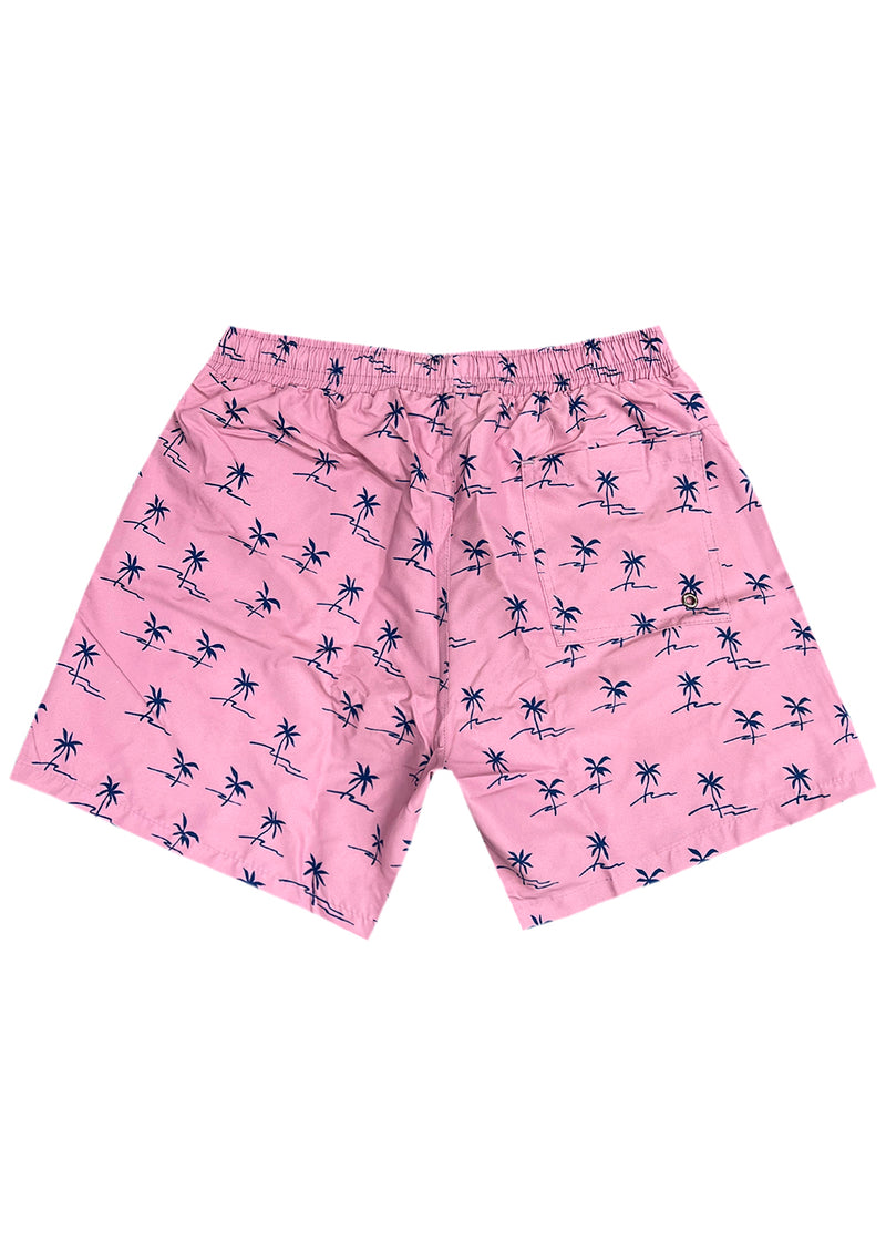 Ανδρικό μαγιό New World Polo - POLO 7007 - palm trees swim shorts pink