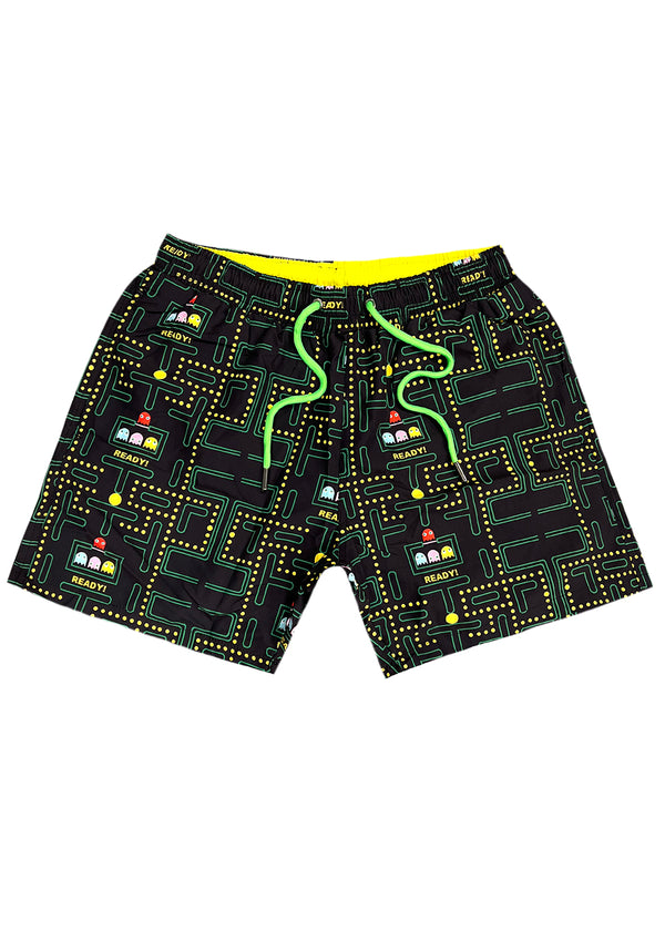 Ανδρικό μαγιό New World Polo - POLO 7014 - pacman arcade swim shorts black