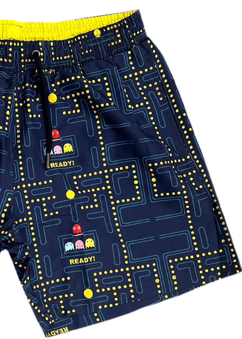 Ανδρικό μαγιό New World Polo - POLO 7014 - pacman arcade swim shorts σκούρο μπλε