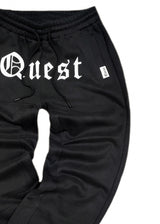 QUEST CLOTHING - Ανδρική φόρμα front logo -Μαύρη QP-100