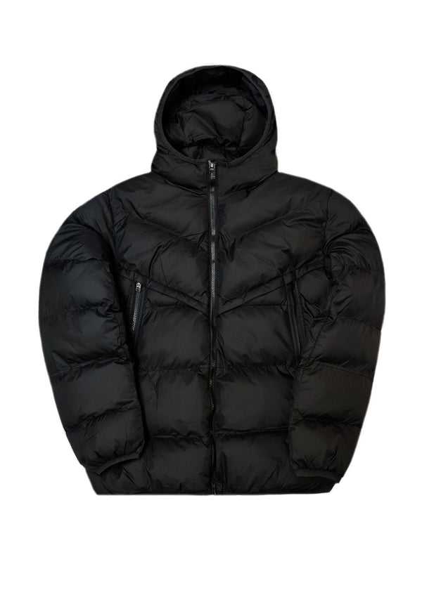 Ανδρικό μπουφάν με κουκούλα GUF-R2013-puffer μαύρο