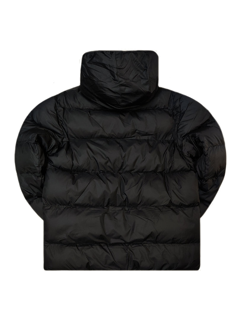 Ανδρικό μπουφάν με κουκούλα GUF-R2013-puffer μαύρο