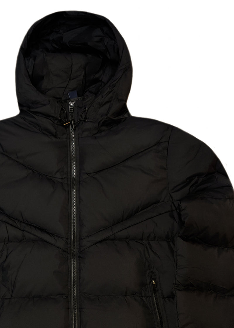 Ανδρικό μπουφάν με κουκούλα GUF-R2019-puffer μαύρο