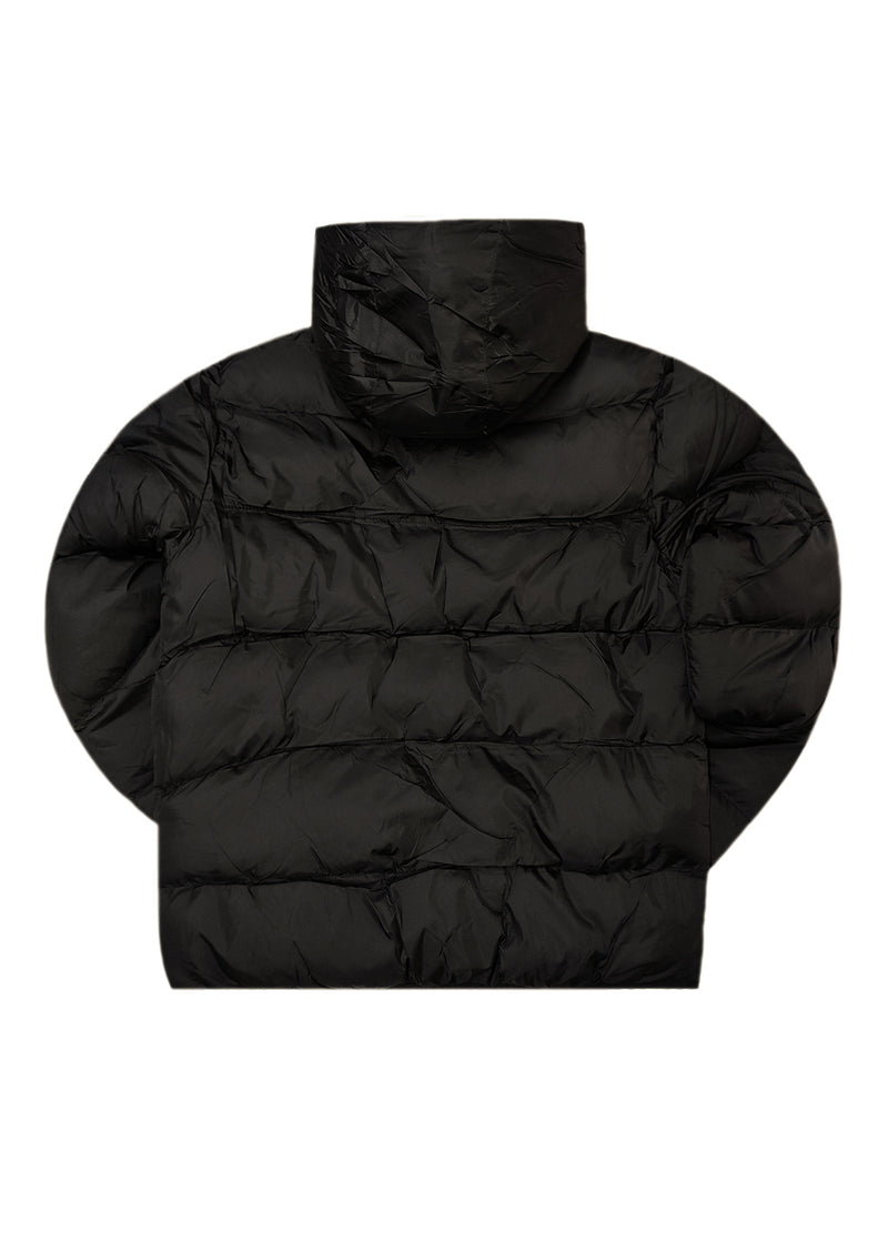 Ανδρικό μπουφάν με κουκούλα GUF-R2019-puffer μαύρο