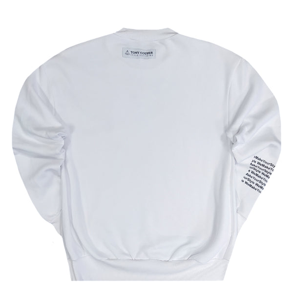 Tony couper - S23/12 -  hustle crewneck - white