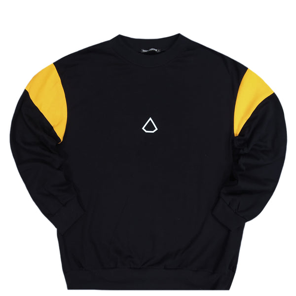 Tony couper - S23/18 -  diamond crewneck yellow top - black