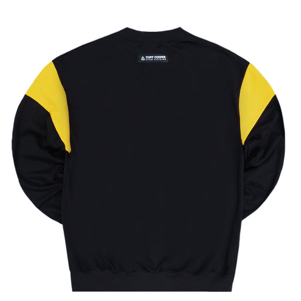 Tony couper - S23/18 -  diamond crewneck yellow top - black