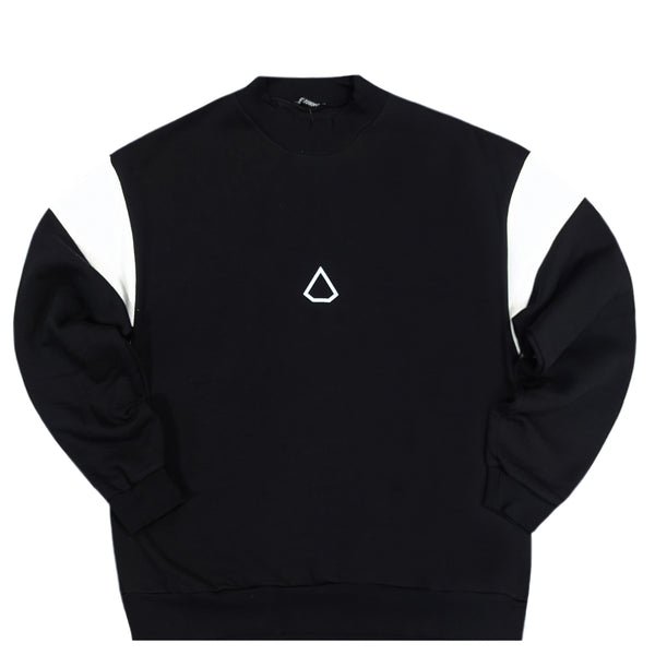 Tony couper - S23/18 - diamond crewneck white top - black