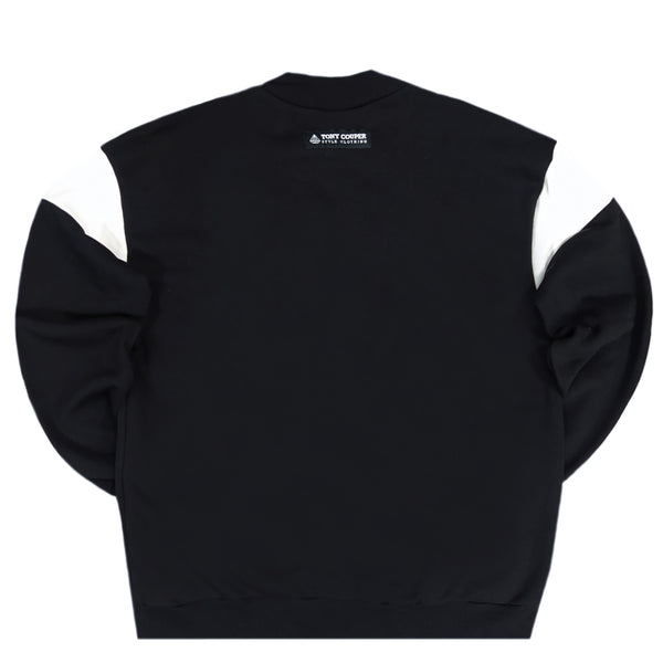 Tony couper - S23/18 - diamond crewneck white top - black