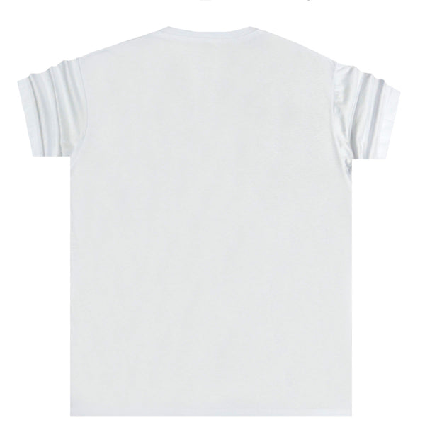 Κοντομάνικη μπλούζα Close society - S23-261 - floral block tee λευκό