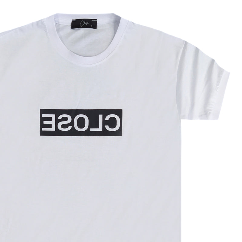 Close society - S23-232 - black letters logo tee - white
