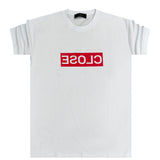 Clvse society - S23-232 - red letters logo tee - white