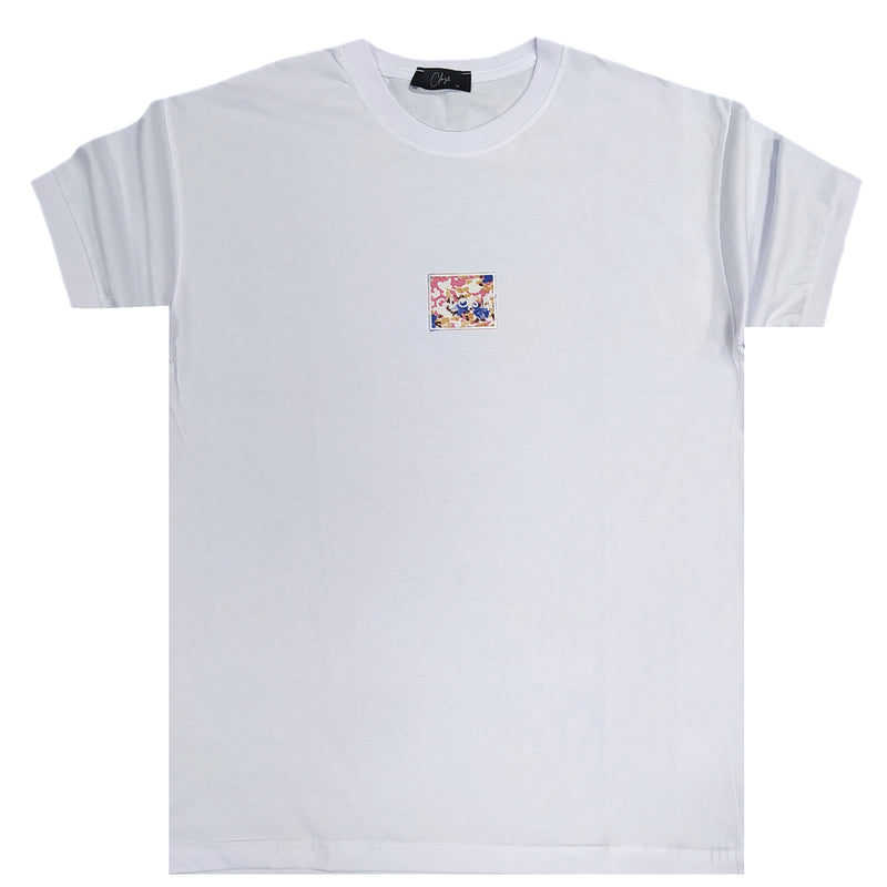 Clvse society - S23-261 - floral block tee - white
