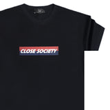 Clvse society - S23-263 - red blue logo tee - black