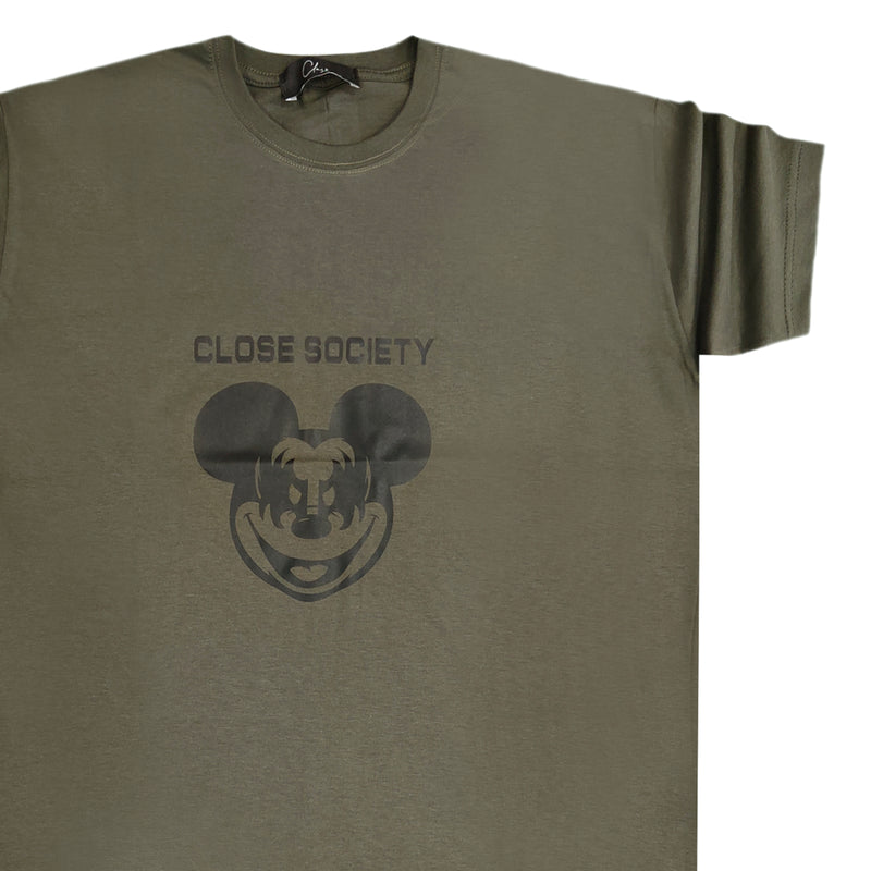 Clvse society - S23-273 - mickey logo tee - khaki