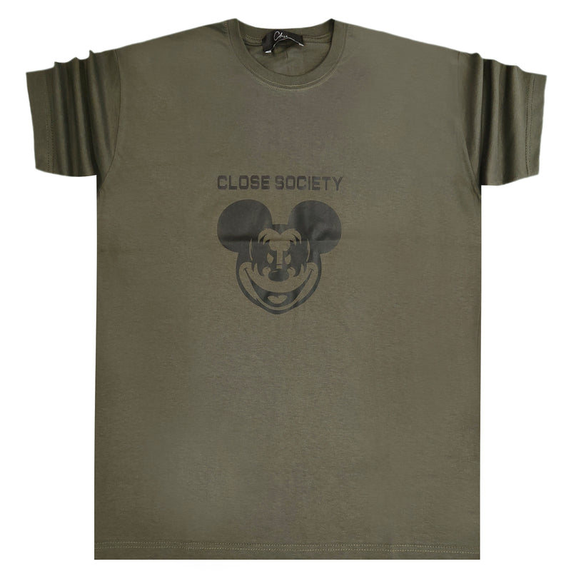 Clvse society - S23-273 - mickey logo tee - khaki